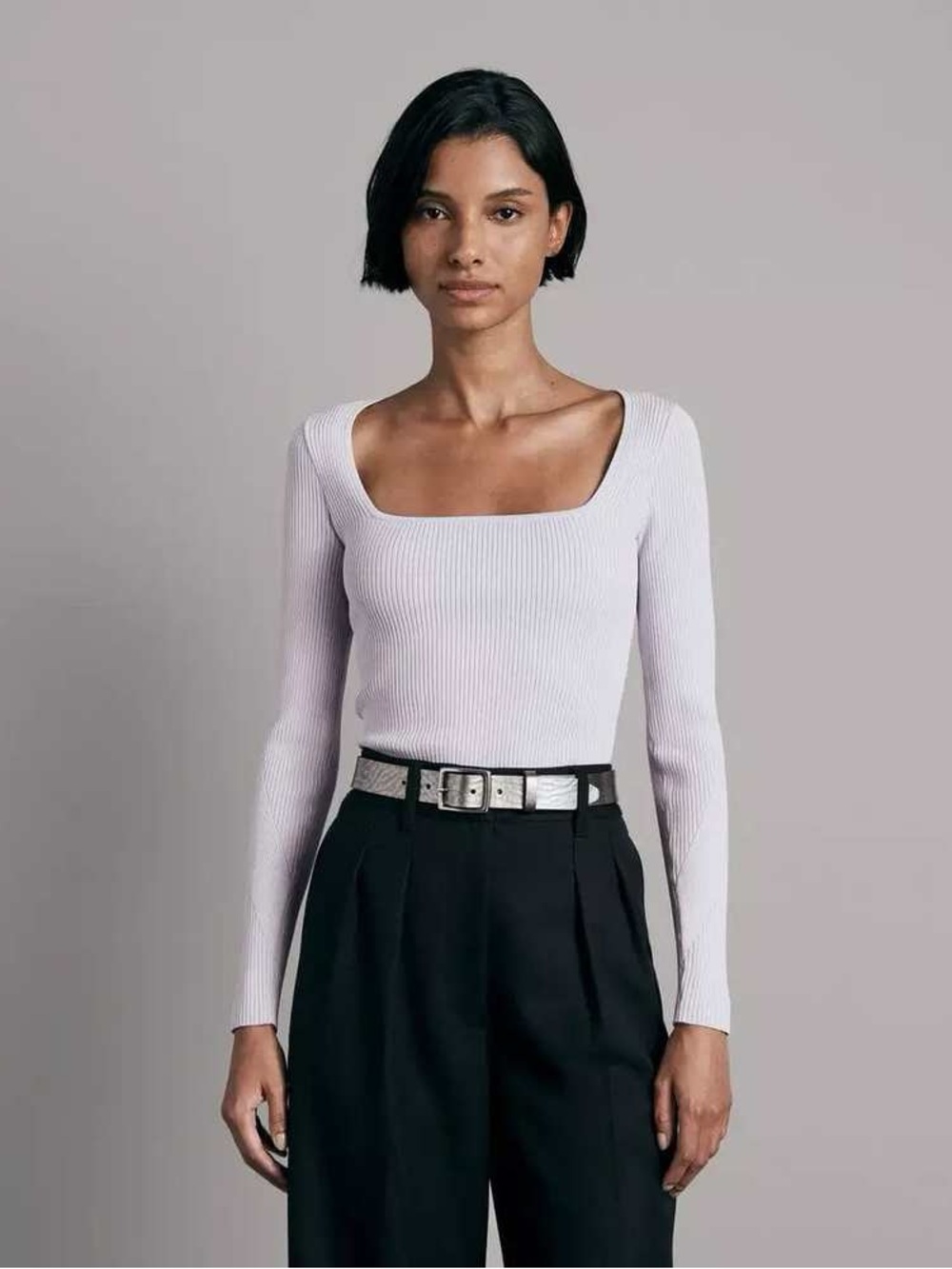 Rag & Bone Lavender Asher Square Neck Long Sleeve Large BNWT
